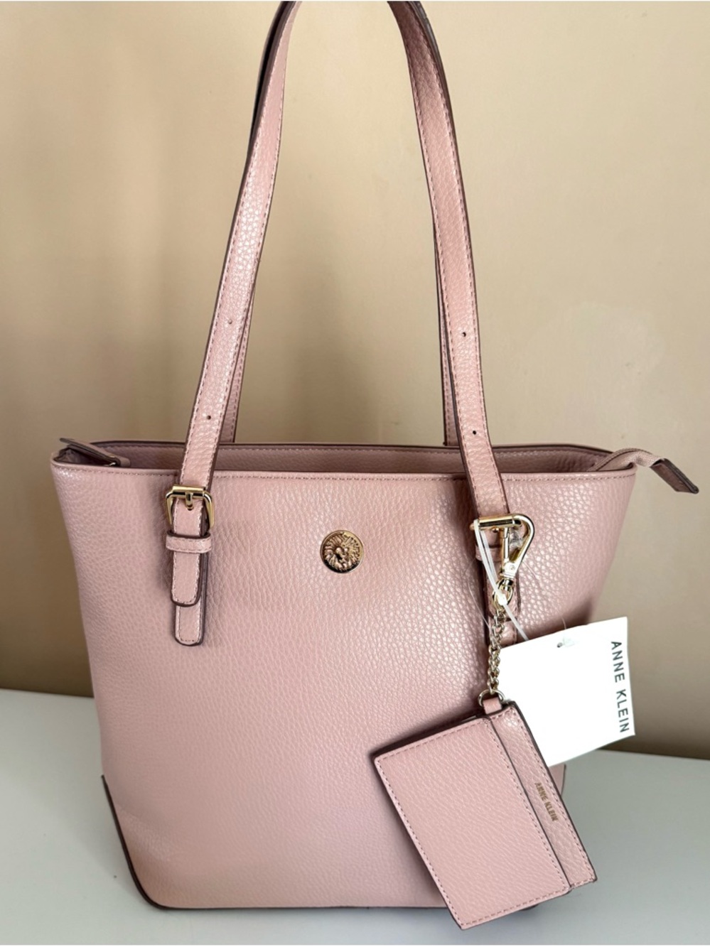 ANNE KLEIN ANTIQUE ROSE LILY TOTE SHOULDER BAG CARD CASE AKM3205 NWT